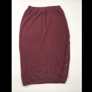 Anthropologie Maroon Wool Blend Pencil Skirt XS